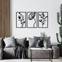 Wallity Flowers Escultura de pared de metal negra